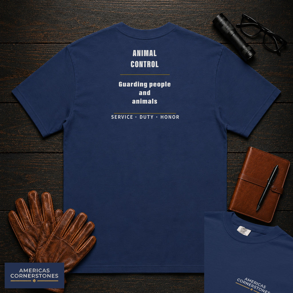 Animal Control Statement T-Shirt in True Navy — Americas Cornerstones