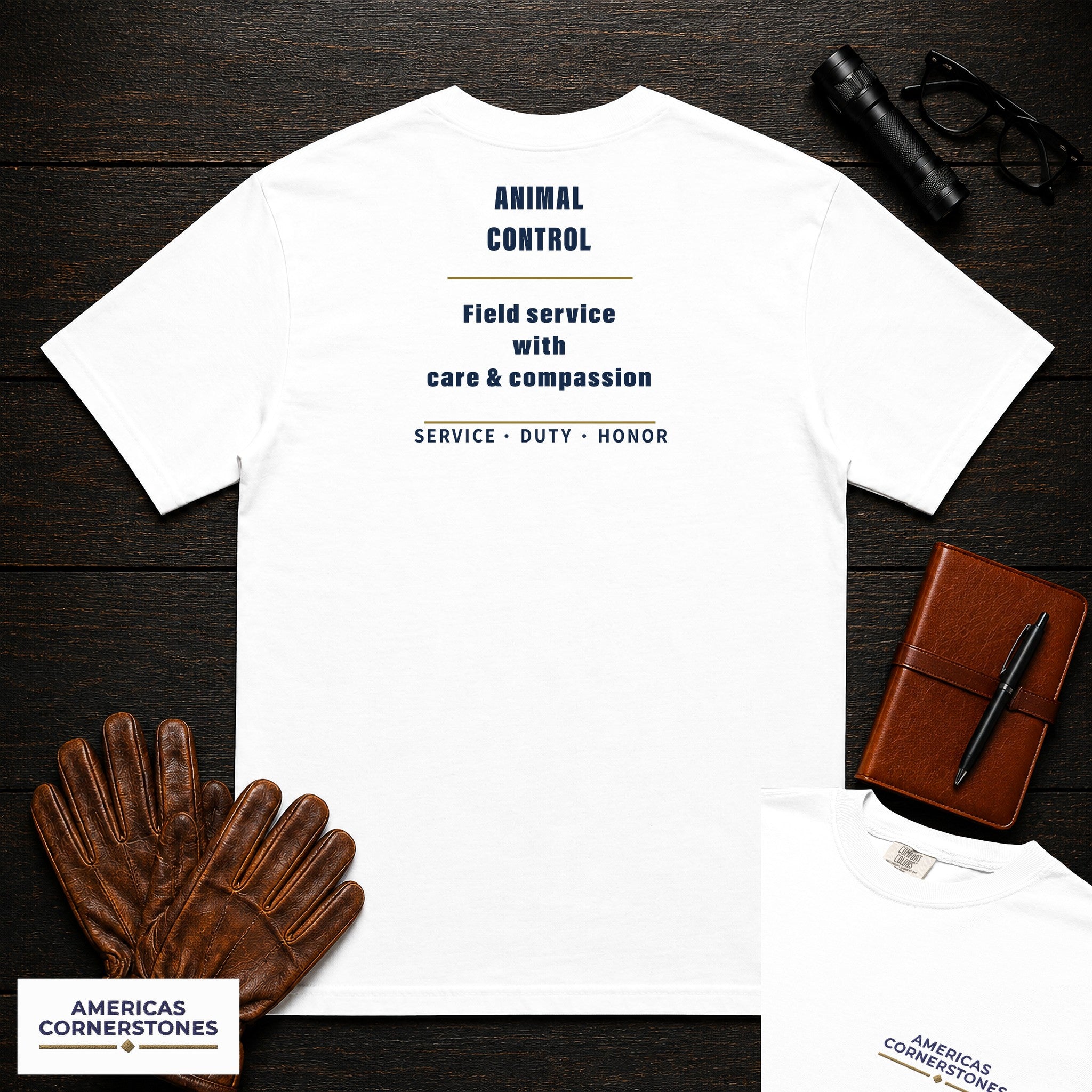 Animal Control Statement T-Shirt in White — Americas Cornerstones