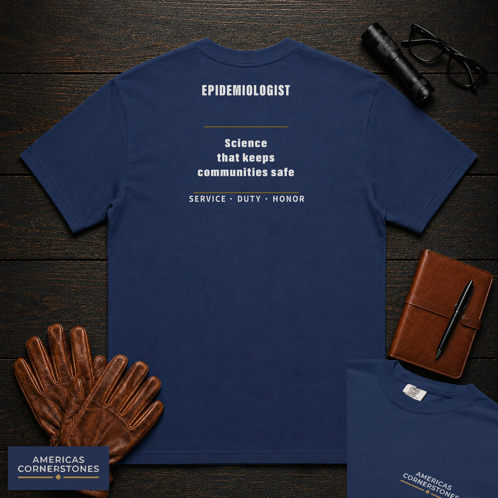 Epidemiologist Statement T-Shirt in True Navy — Americas Cornerstones