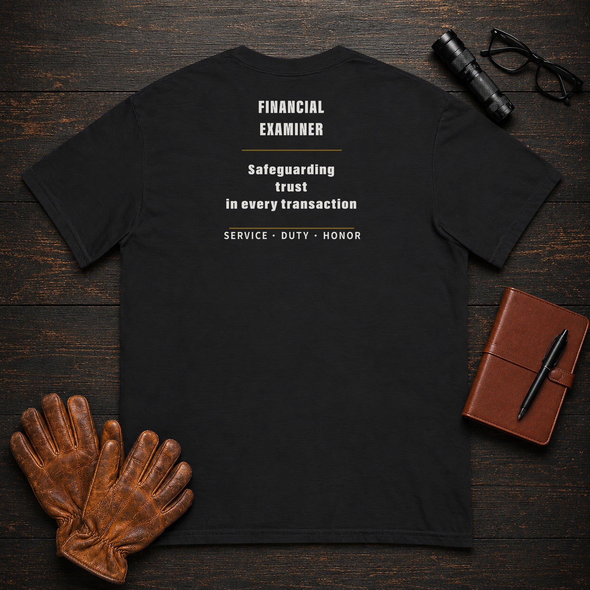 Financial Examiner T-Shirt in Black — Americas Cornerstones