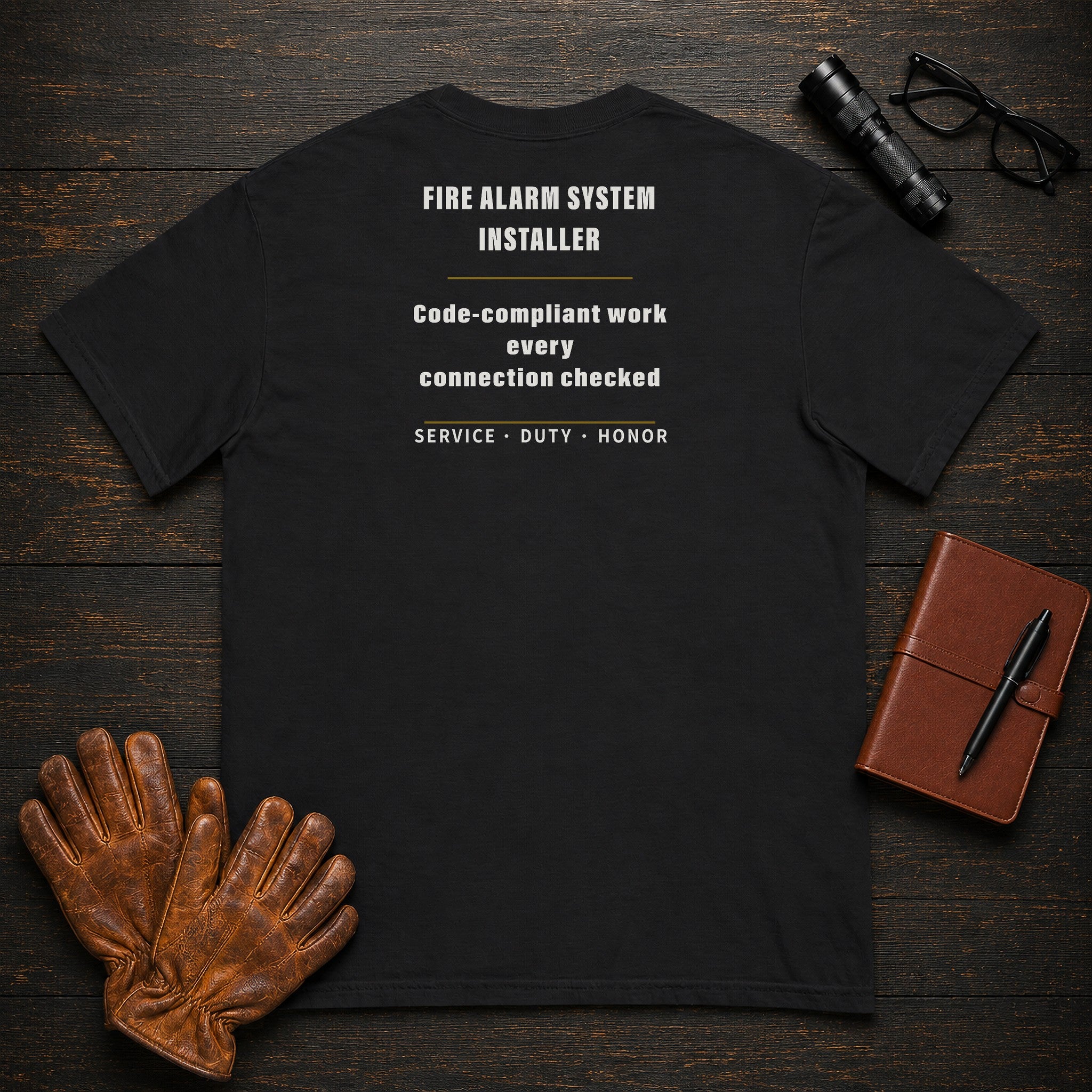 Fire Alarm System Installer T-Shirt in Black — Americas Cornerstones