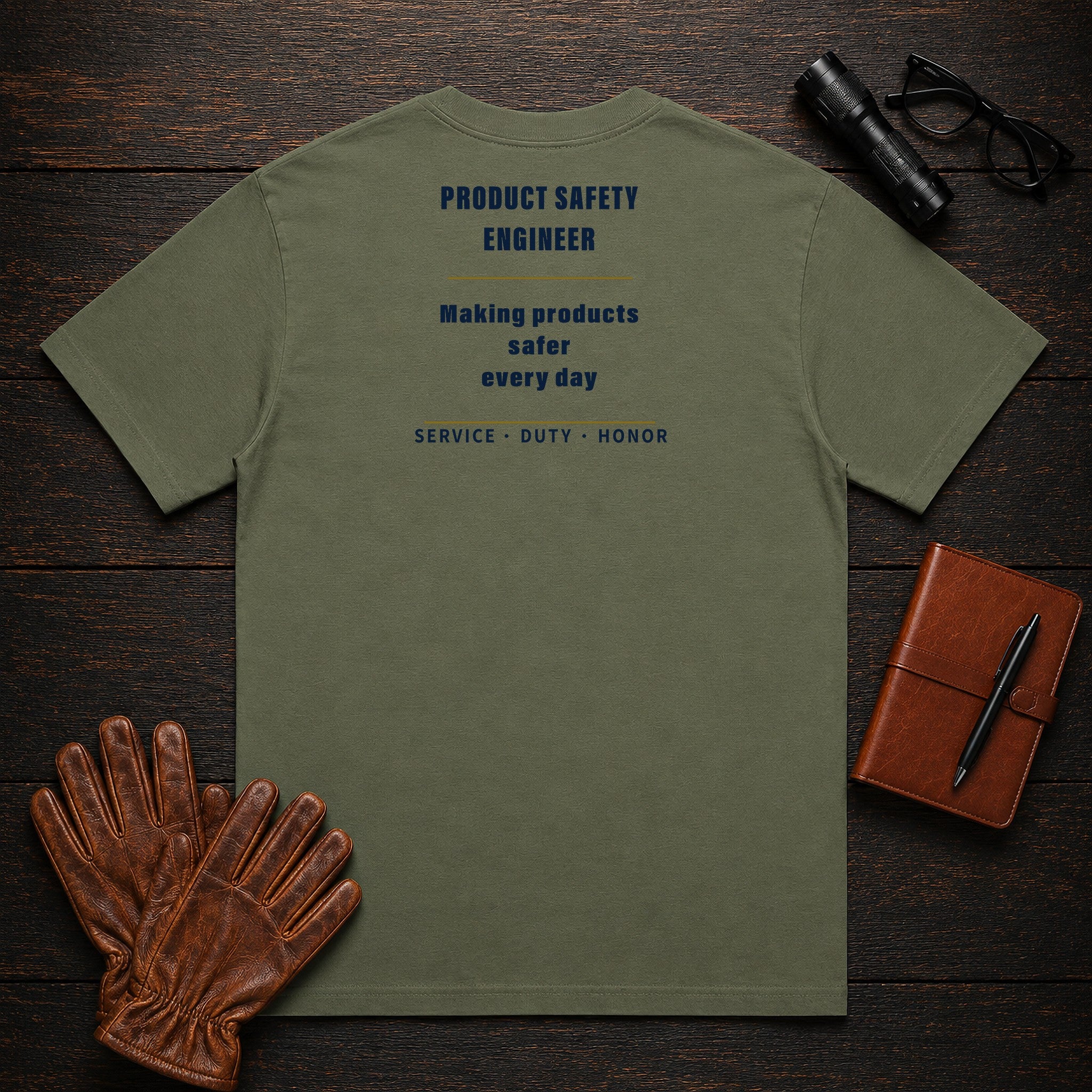 Product Safety Engineer T-Shirt in Moss — Americas Cornerstones