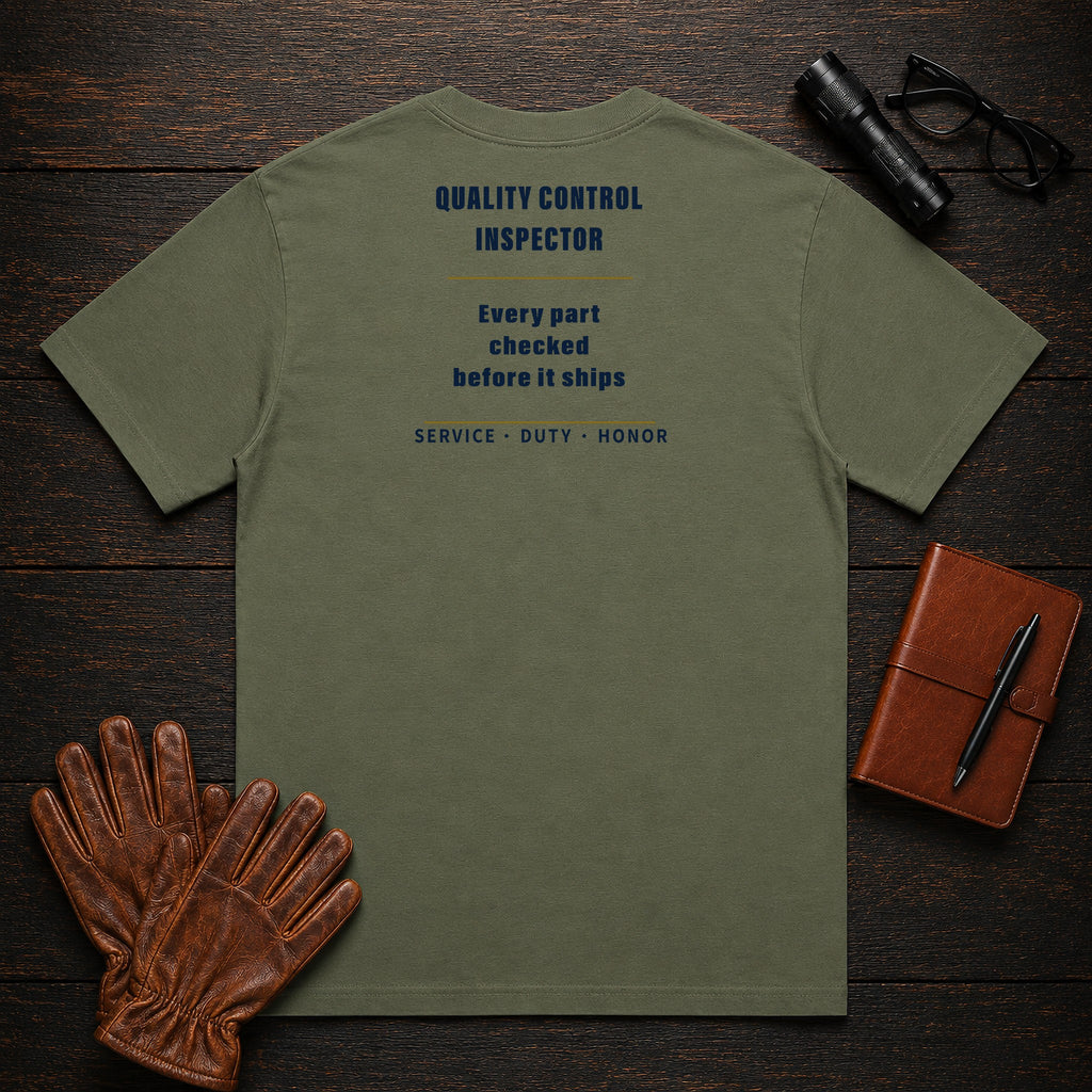 Quality Control Inspector T-Shirt in Moss — Americas Cornerstones