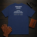 Administrative Assistant t-shirt in True Navy