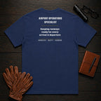 Airport Operations Specialist t-shirt in True Navy