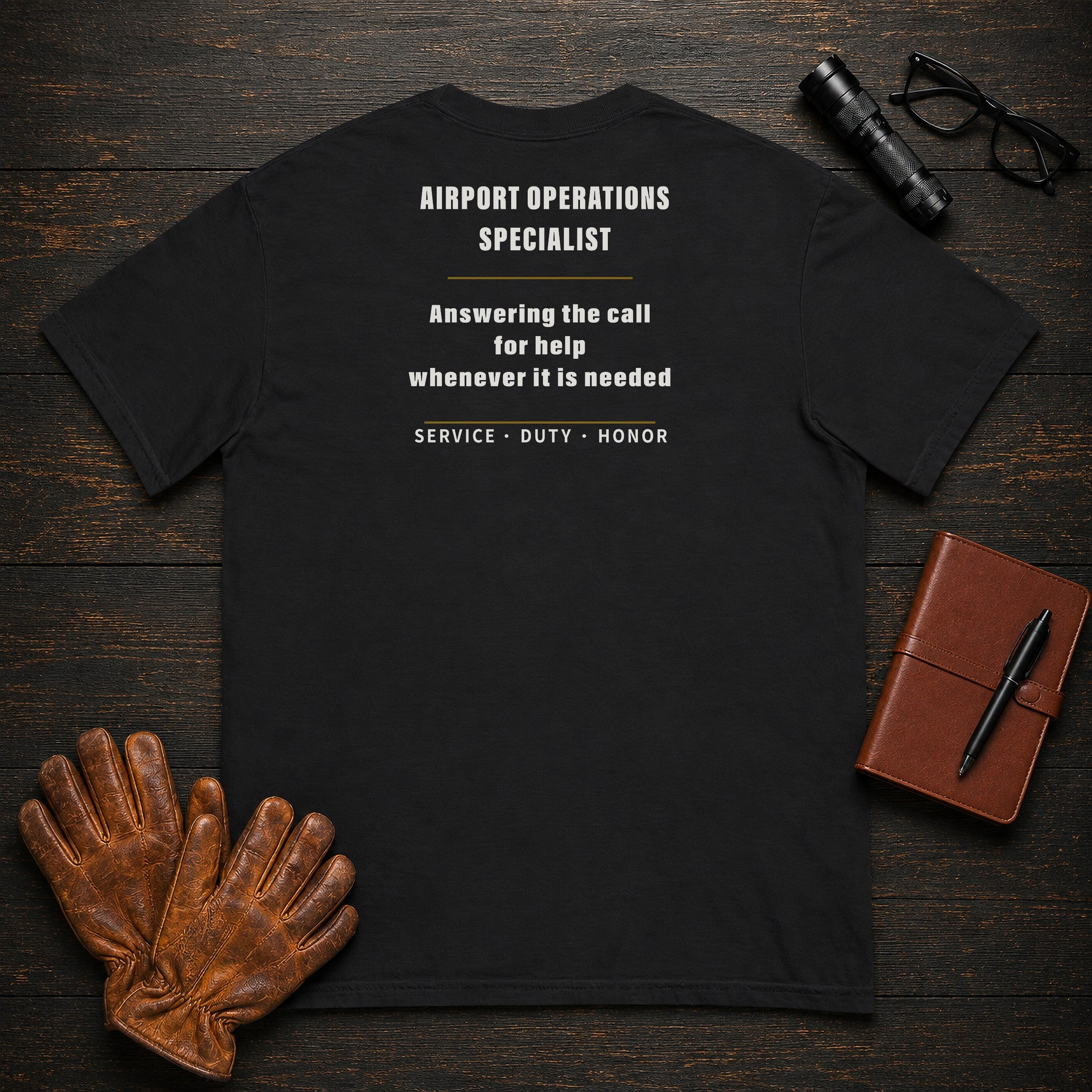 Airport Operations Specialist T-Shirt in Black — Americas Cornerstones