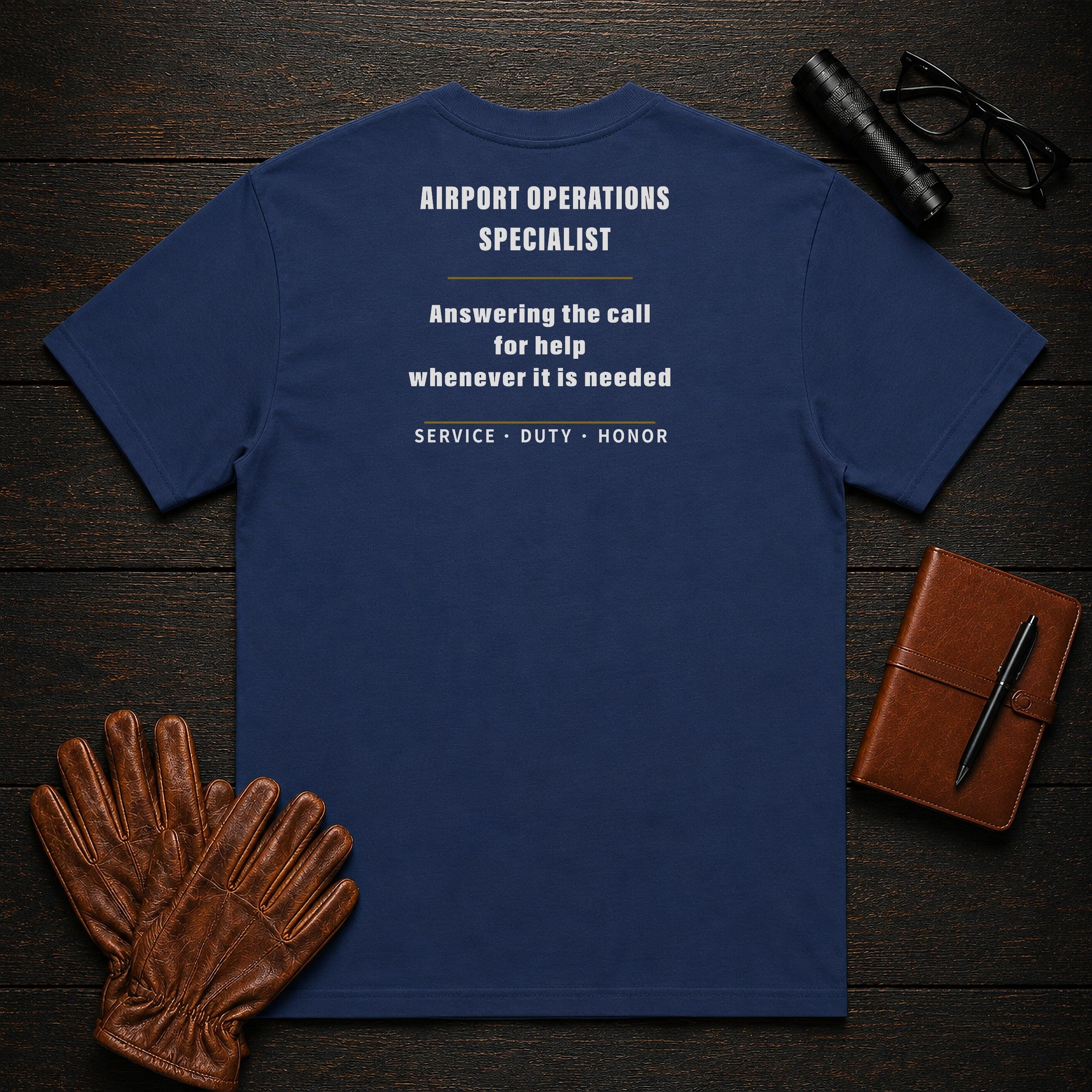 Airport Operations Specialist T-Shirt in True Navy — Americas Cornerstones