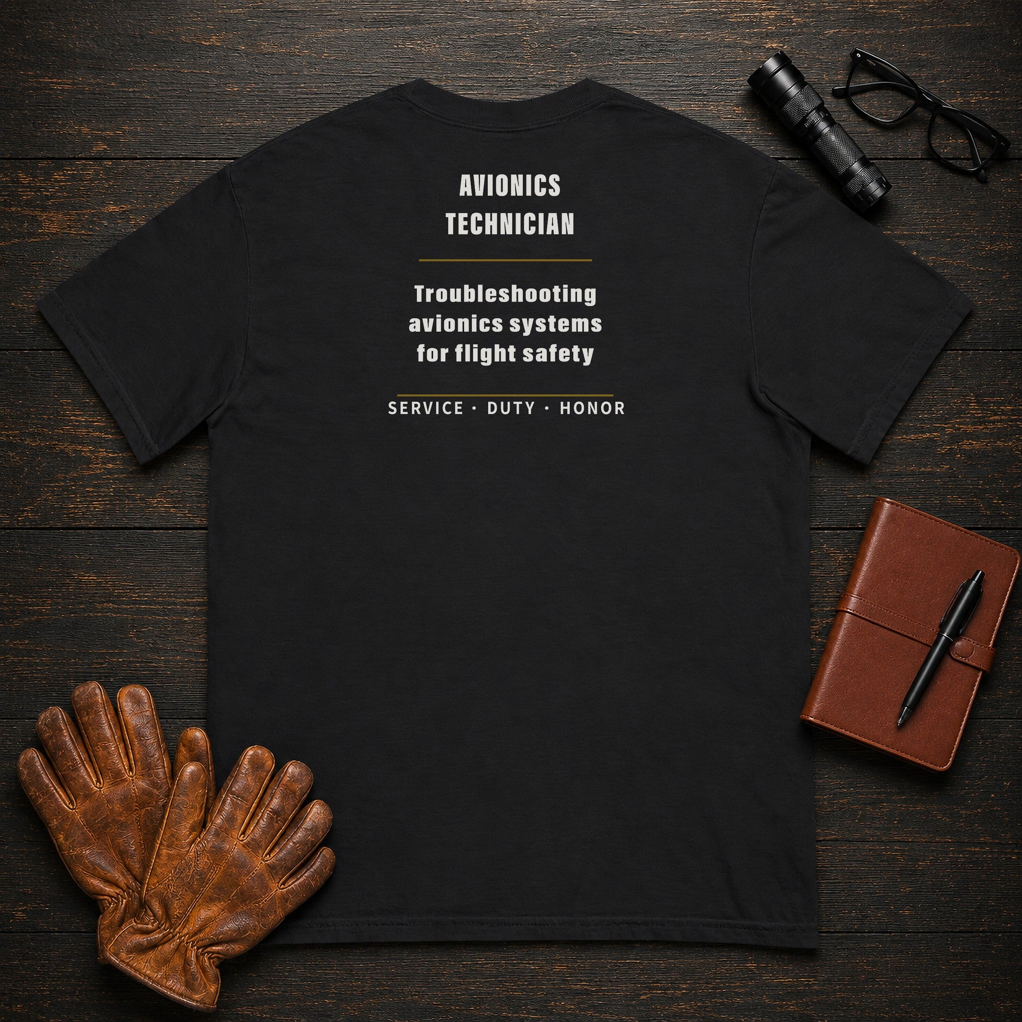Avionics Technician T-Shirt in Black — Americas Cornerstones