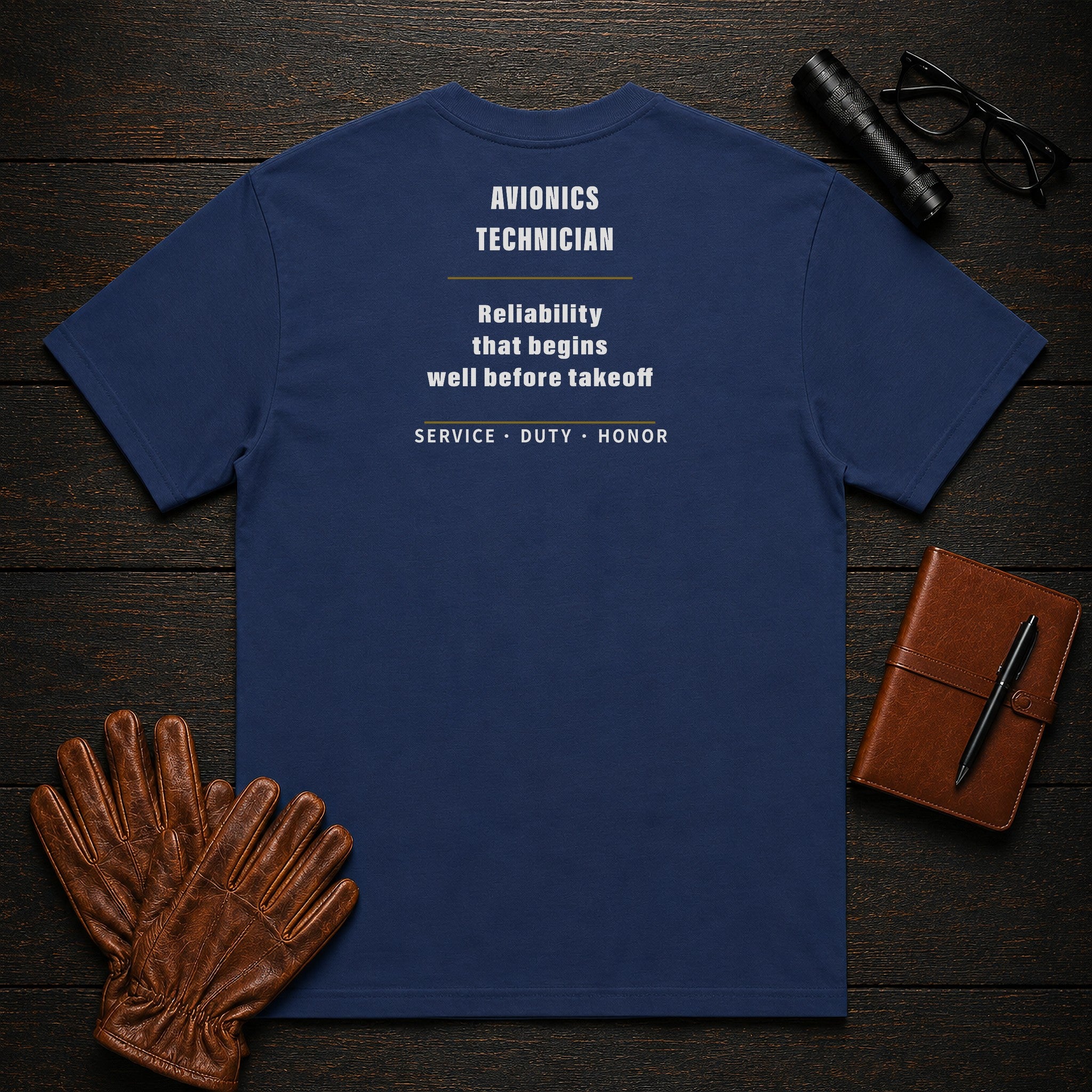 Avionics Technician T-Shirt in True Navy — Americas Cornerstones
