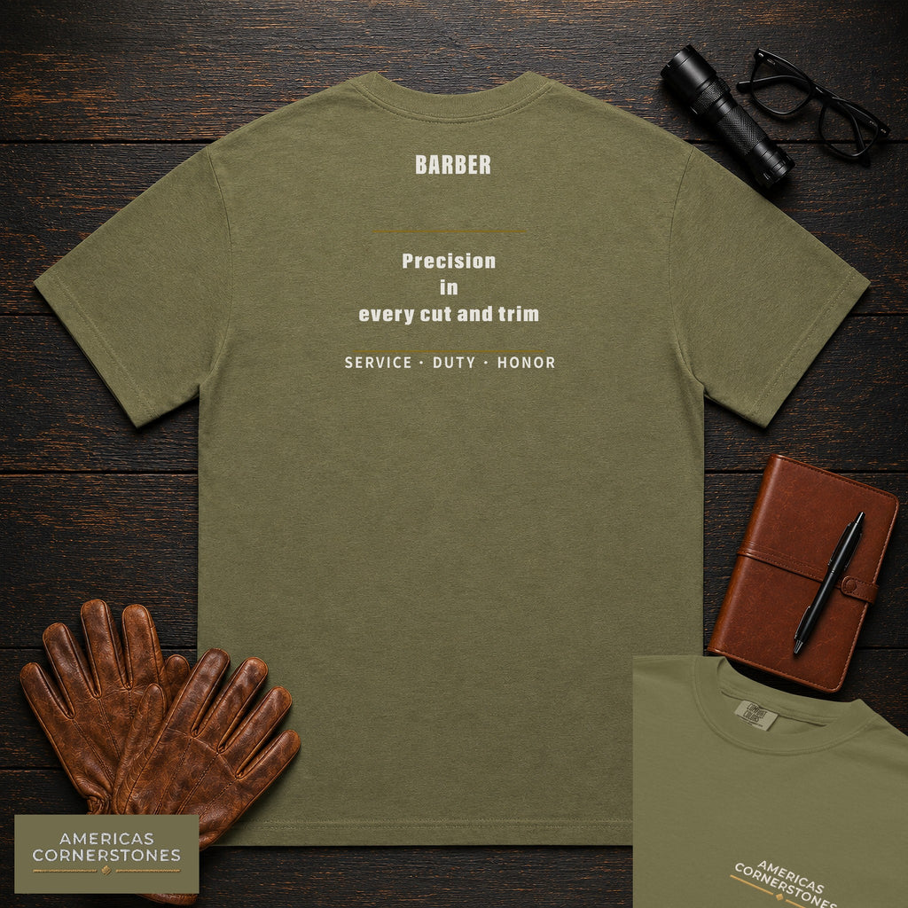 Barber Statement T-Shirt in Hemp — Americas Cornerstones