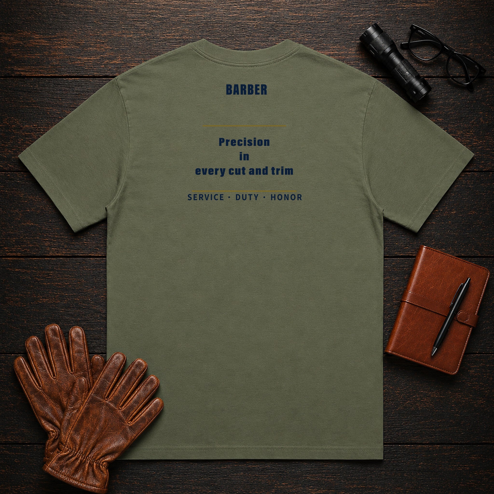 Barber T-Shirt in Moss — Americas Cornerstones