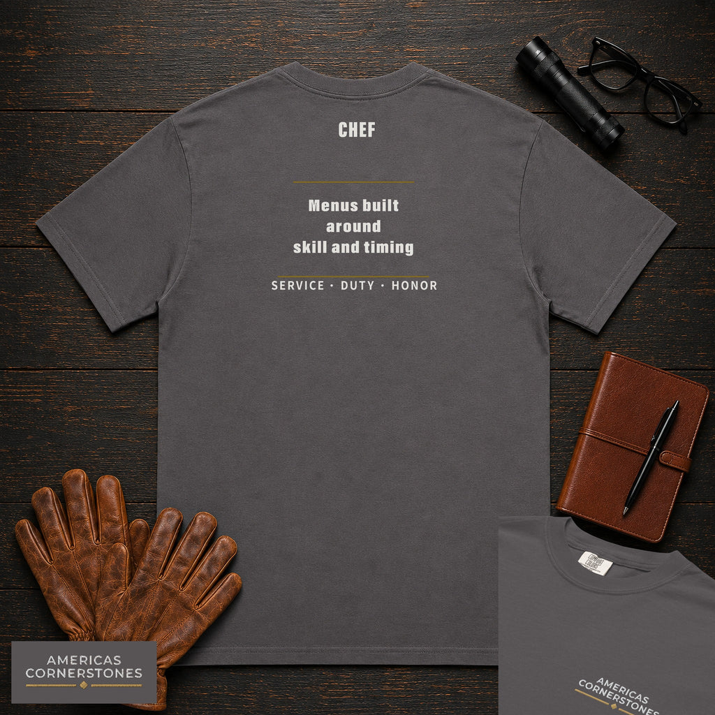 Chef Statement T-Shirt in Graphite — Americas Cornerstones