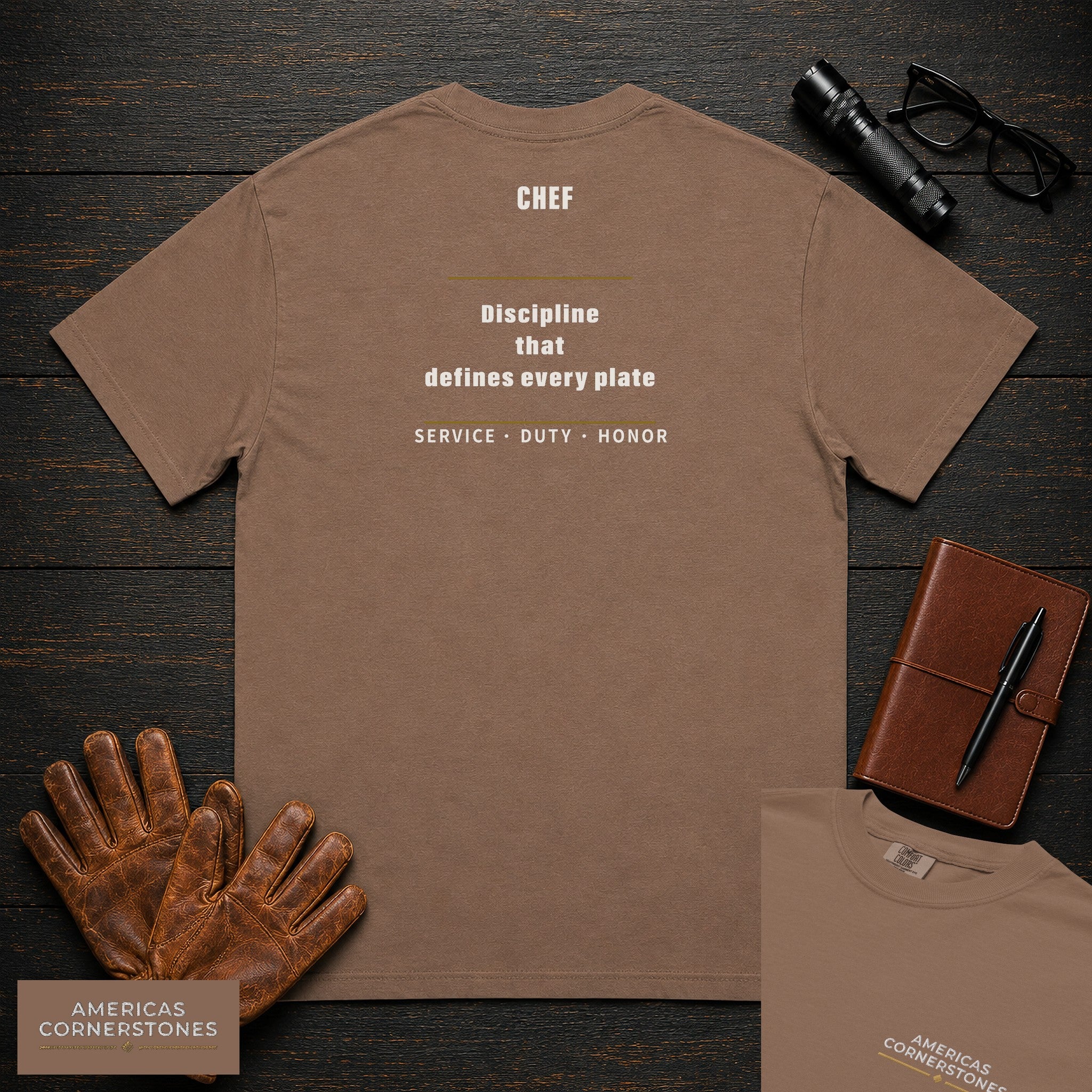 Chef Statement T-Shirt in Espresso — Americas Cornerstones