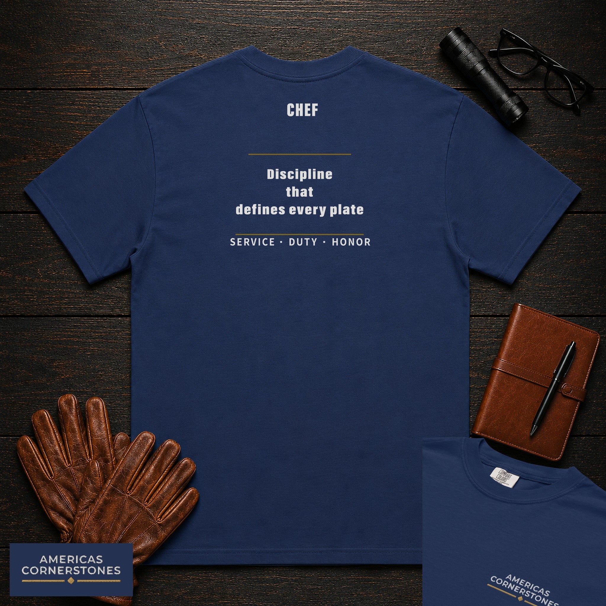 Chef Statement T-Shirt in True Navy — Americas Cornerstones
