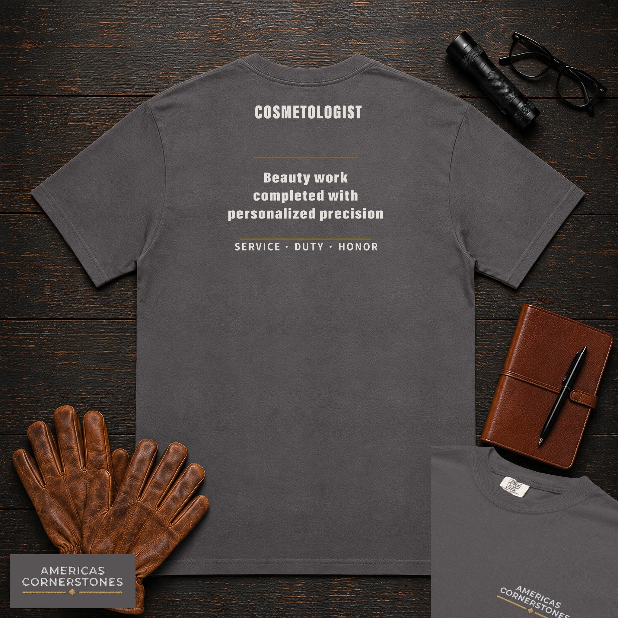 Cosmetologist Statement T-Shirt in Graphite — Americas Cornerstones