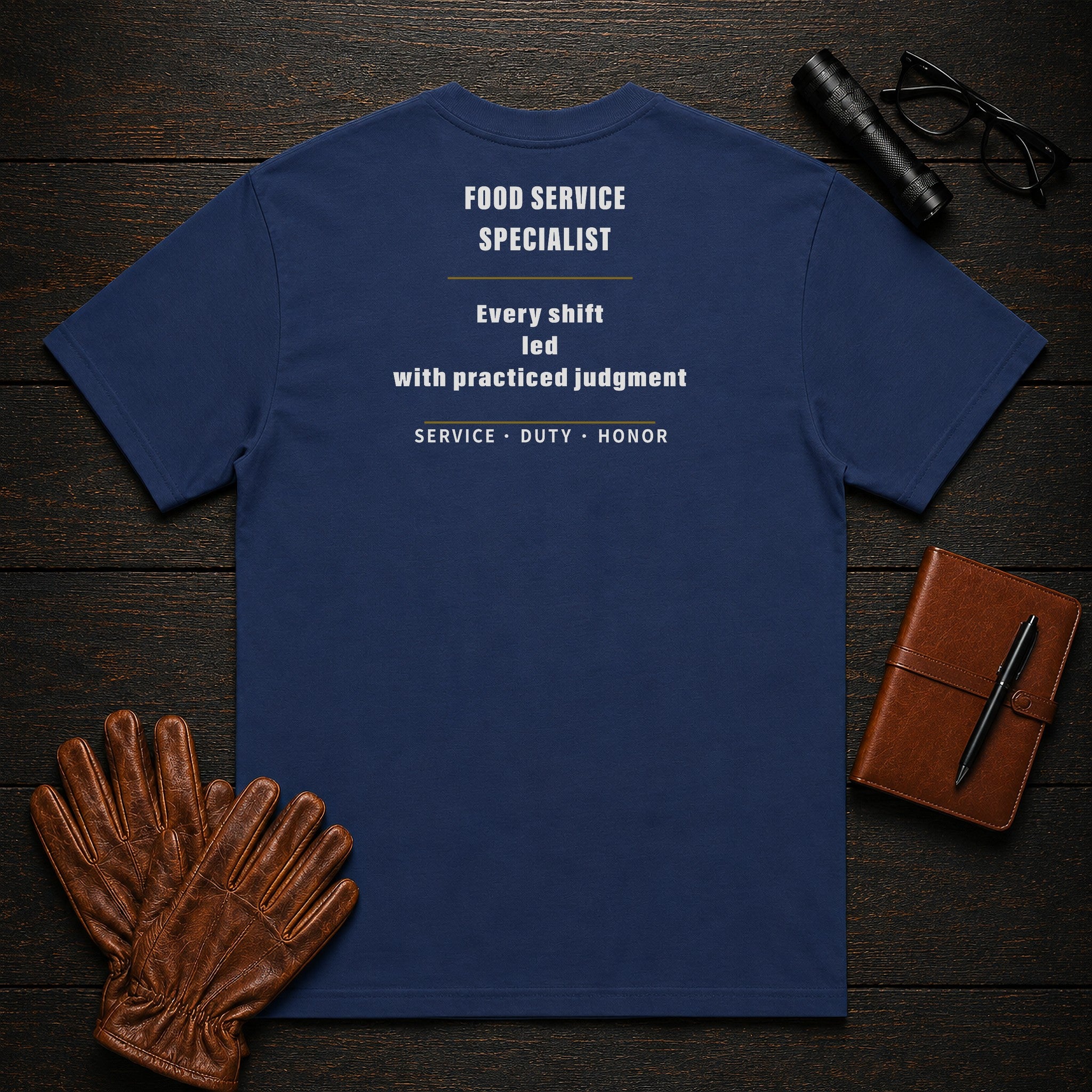 Food Service Specialist T-Shirt in True Navy — Americas Cornerstones