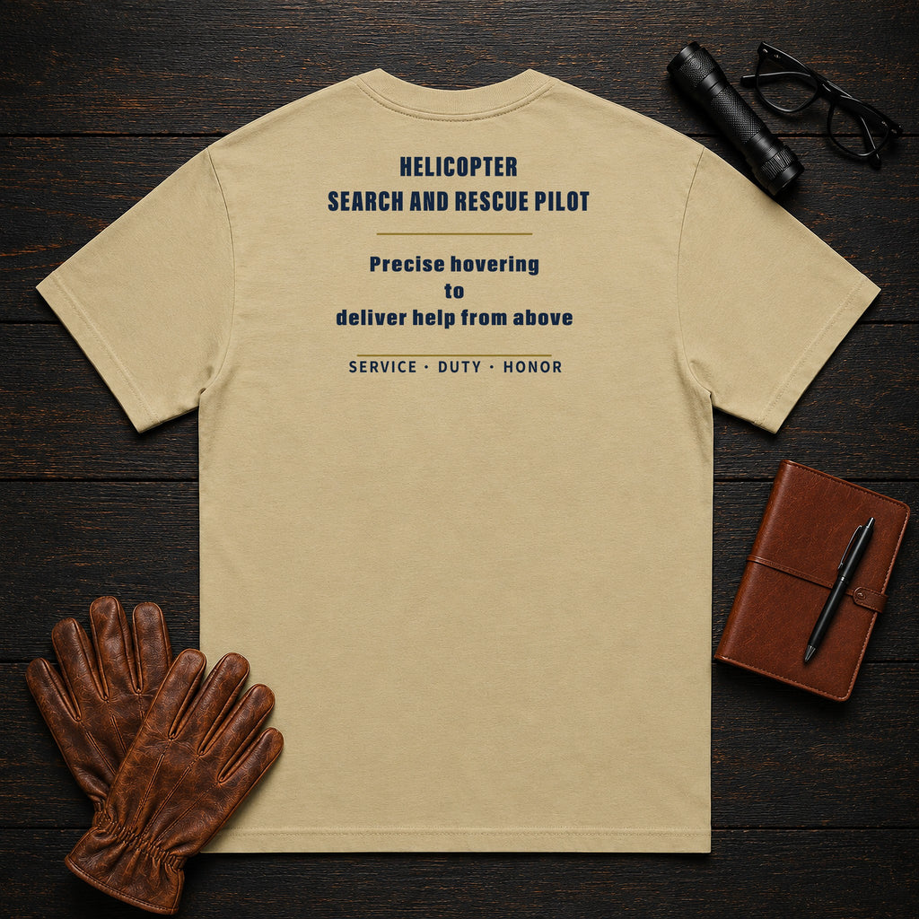 Helicopter Search And Rescue Pilot T-Shirt in Khaki — Americas Cornerstones