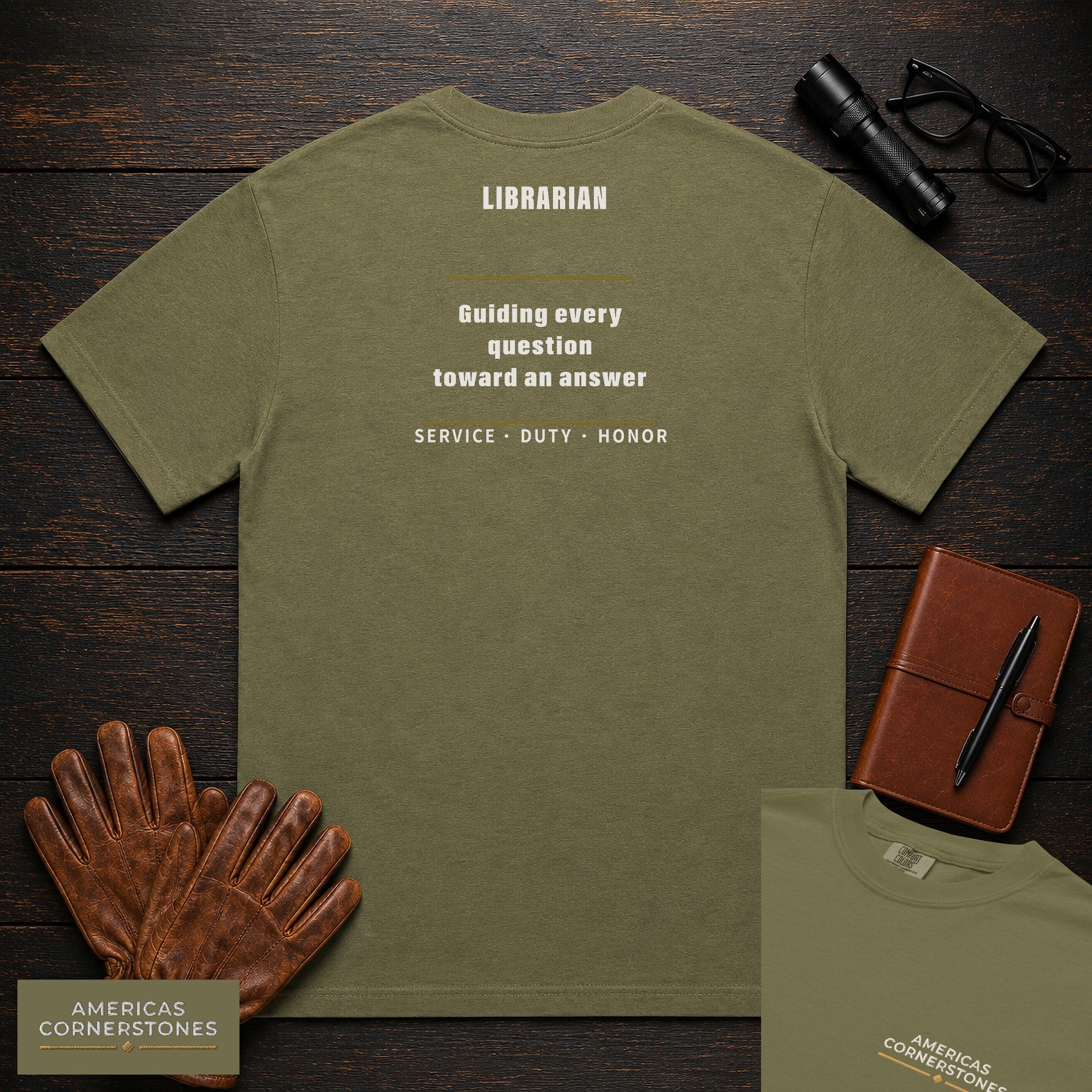 Librarian Statement T-Shirt in Hemp — Americas Cornerstones