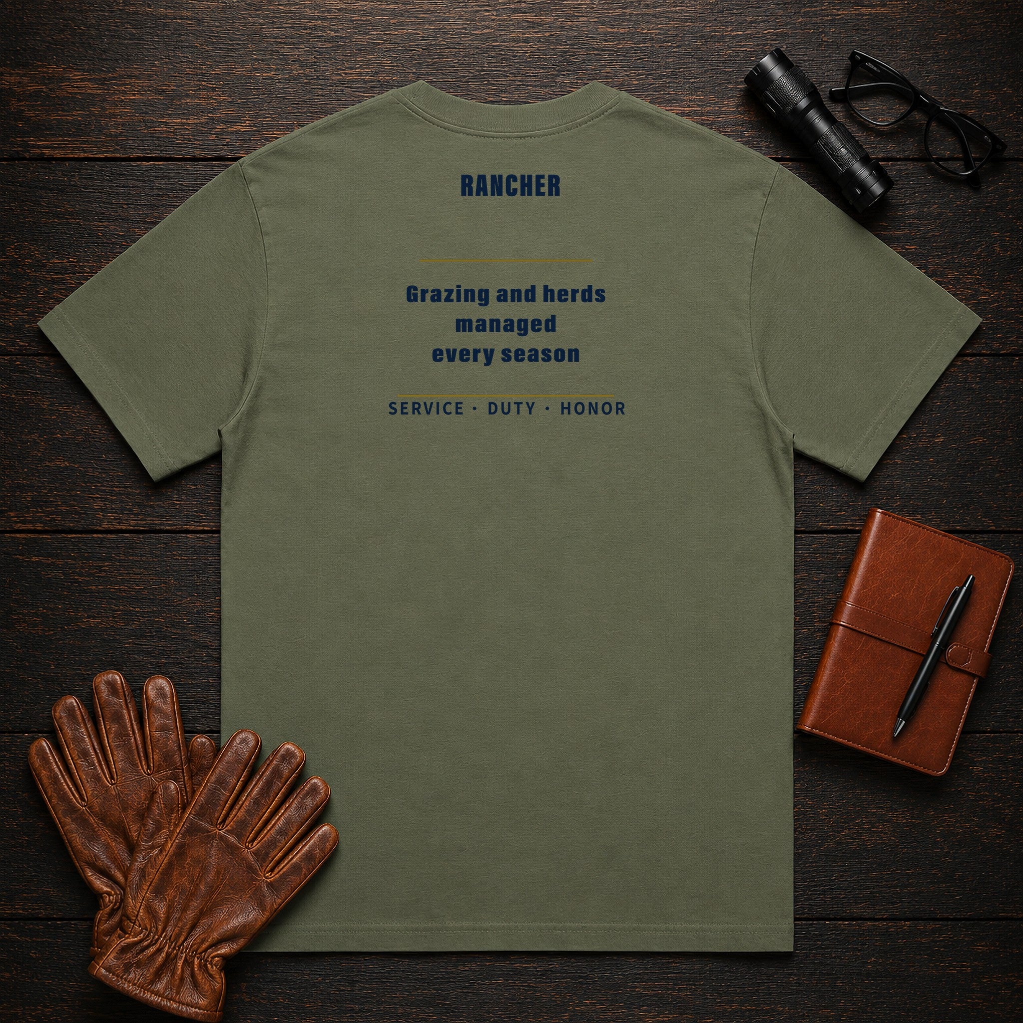 Rancher T-Shirt in Moss — Americas Cornerstones