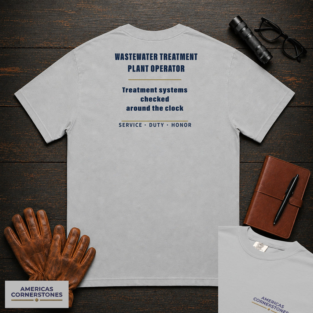 Wastewater Treatment Plant Operator Statement T-Shirt in Granite — Americas Cornerstones