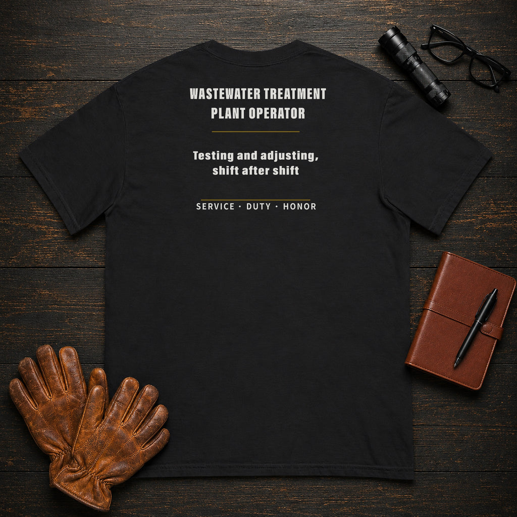 Wastewater Treatment Plant Operator T-Shirt in Black — Americas Cornerstones