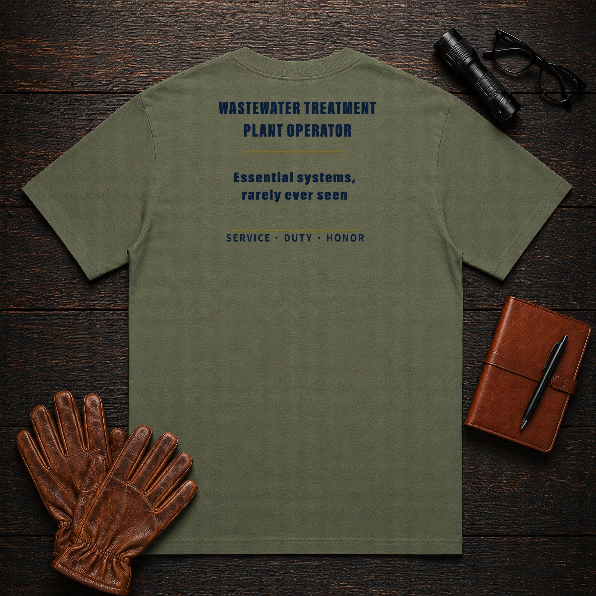 Wastewater Treatment Plant Operator T-Shirt in Moss — Americas Cornerstones