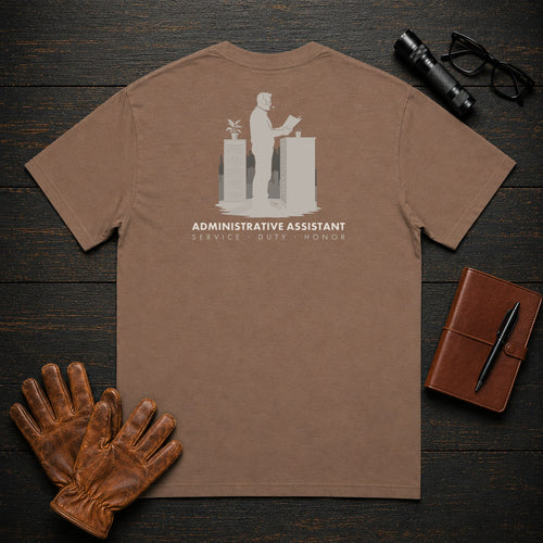 Administrative Assistant t-shirt in Espresso, Filing Records (Male)