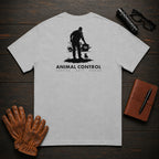 Animal Control t-shirt in Granite, Loading a Carrier (Male)