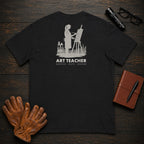Art Teacher t-shirt in Black, Painting at easel (Female)