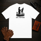 Art Teacher t-shirt in White, Painting at easel (Female)