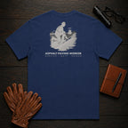 Asphalt Paving Worker t-shirt in True Navy, Checking the Grade (Male)