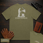 Avionics Technician embroidered t-shirt in Hemp, Testing Bay Wiring (Male)