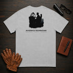 Avionics Technician t-shirt in Granite, Cockpit Panel Check (Male)