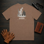Barber t-shirt in Espresso, Sweeping the Floor (Female)