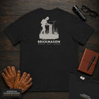 Brickmason embroidered t-shirt in Black, Checking Level (Female)