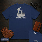 Brickmason embroidered t-shirt in True Navy, Checking Level (Female)