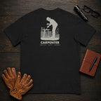 Carpenter t-shirt in Black, Measuring a Board (Female)