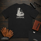 Carpenter embroidered t-shirt in Black, Sawing Trim (Female)
