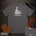 Carpenter embroidered t-shirt in Graphite, Sawing Trim (Female)