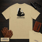 Carpenter embroidered t-shirt in Khaki, Sawing Trim (Female)