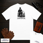 Carpenter embroidered t-shirt in White, Sawing Trim (Male)