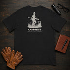 Carpenter t-shirt in Black, Carrying Lumber (Female)