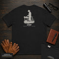 Chef embroidered t-shirt in Black, Chopping at the Bench (Female)