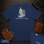Community Health Worker embroidered t-shirt in True Navy, Neighborhood Visit (Male)