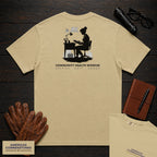 Community Health Worker embroidered t-shirt in Khaki, Referral Binder (Female)