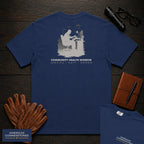 Community Health Worker embroidered t-shirt in True Navy, Referral Binder (Male)