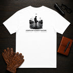 Computer Science Teacher t-shirt in White, Walking the lab (Male)