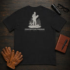 Construction Foreman t-shirt in Black, Reading the Plans (Male)