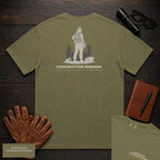 Construction Foreman embroidered t-shirt in Hemp, Radio Check-In (Female)