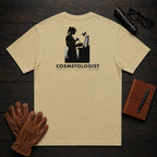 Cosmetologist T-Shirt | Standard Back Print | Mixing the Color (Female) — Khaki